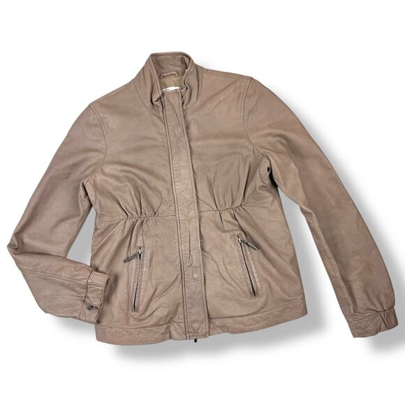 VINCE tan lamb leather jacket - Picture 7 of 16